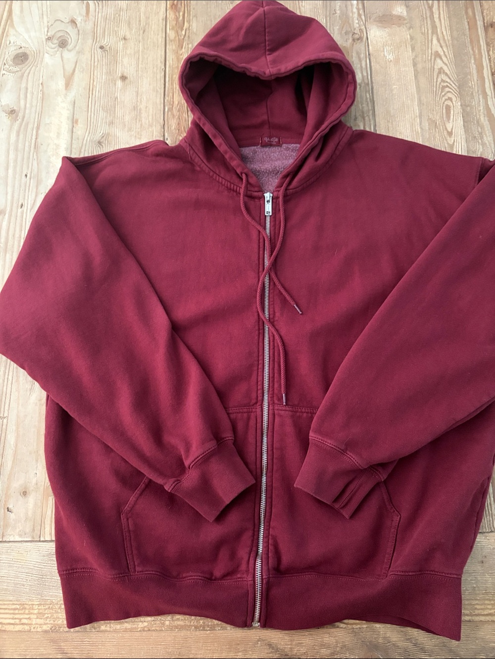 Brandy Melville Zip-Up Hoodie - Burgundy